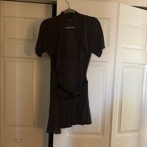 Chelsea & Theodore Chocolate Short Sleeve Cardigan